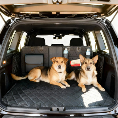 Premium Waterproof Dog Car Seat Cover - Durable Hammock Design with Non-Slip Features, Mesh Viewing Window, and Convenient Storage Pocket for Vehicles