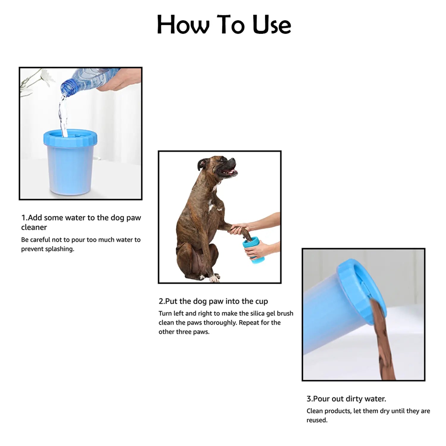 Portable Silicone Pet Paw Cleaner with Grooming Brush – 2-In-1 Travel Paw Washer for Small & Medium Dogs and Cats