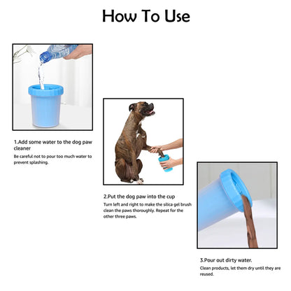 Portable Silicone Pet Paw Cleaner with Grooming Brush – 2-In-1 Travel Paw Washer for Small & Medium Dogs and Cats