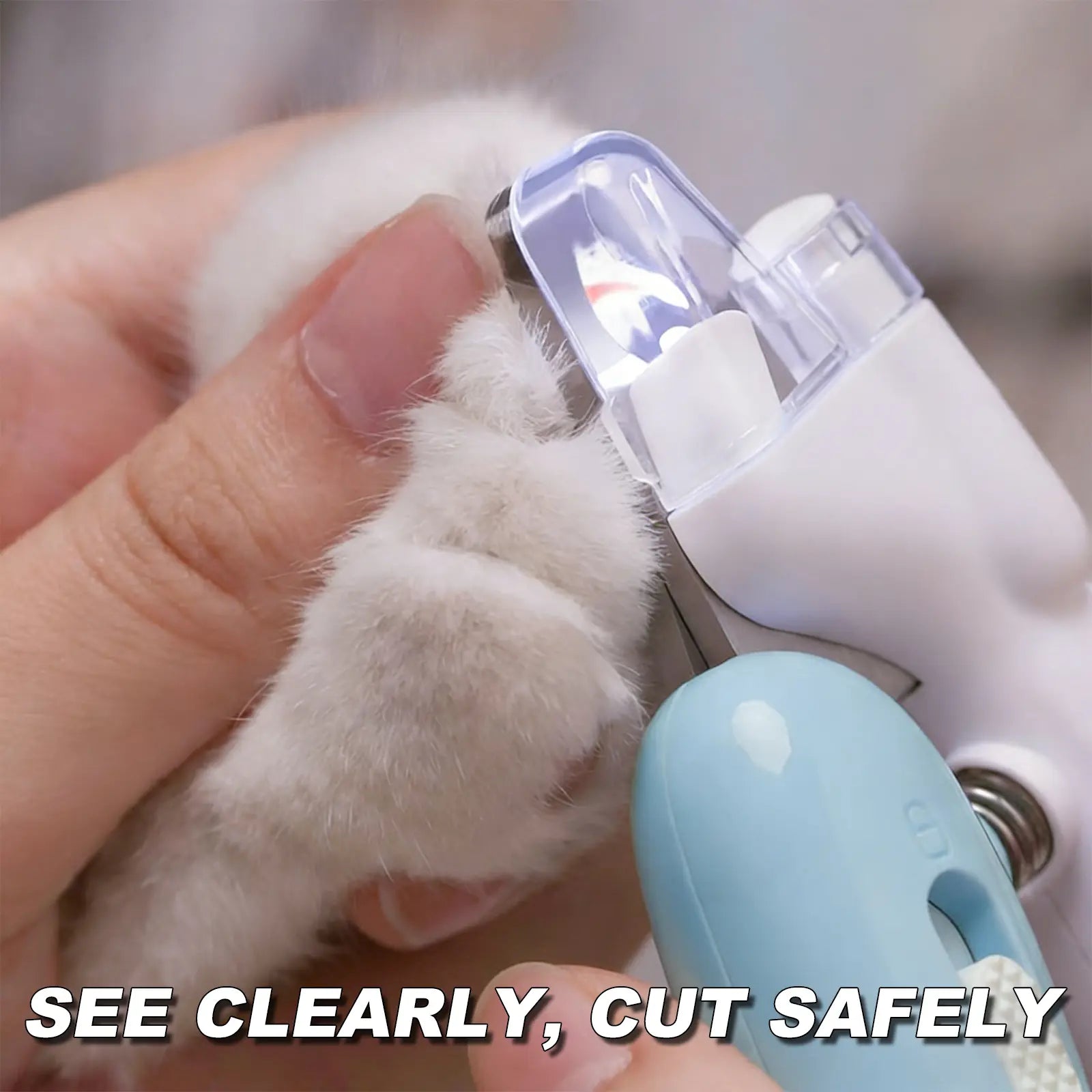 Pet Nail Clipper with LED Light, Dog Nail Trimmer, Pet Grooming Supplies Claw Trimmer Safe Guard to Avoid Overcutting the Quick for Dogs, Cats, Rabbits, Sharp Stainless Steel Blades