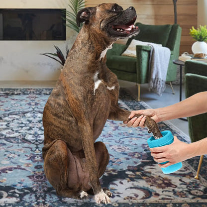 Portable Silicone Pet Paw Cleaner with Grooming Brush – 2-In-1 Travel Paw Washer for Small & Medium Dogs and Cats