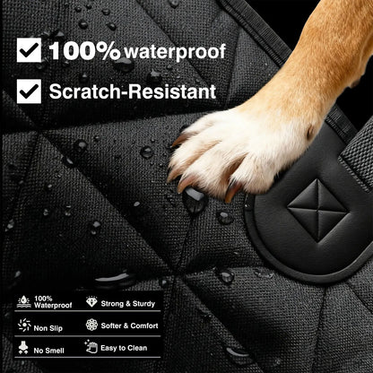 Premium Waterproof Dog Car Seat Cover - Durable Hammock Design with Non-Slip Features, Mesh Viewing Window, and Convenient Storage Pocket for Vehicles