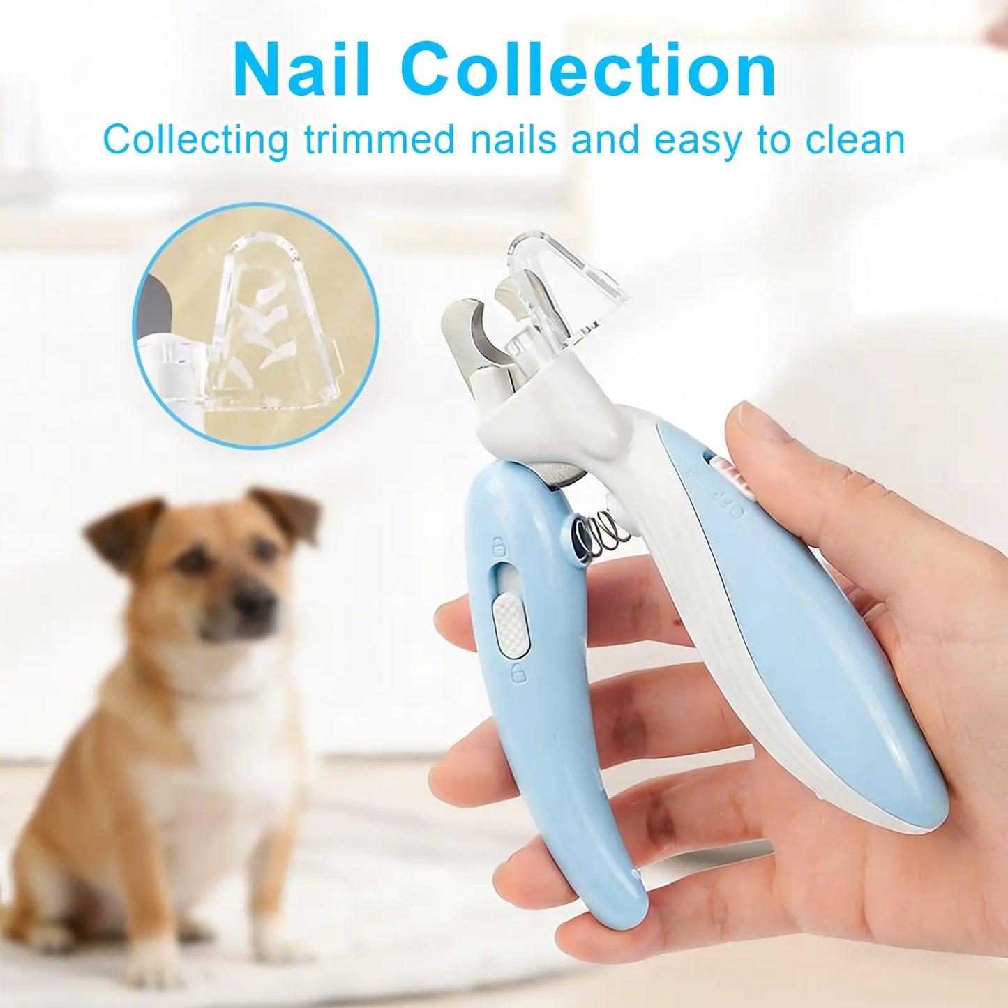 Pet Nail Clipper with LED Light, Dog Nail Trimmer, Pet Grooming Supplies Claw Trimmer Safe Guard to Avoid Overcutting the Quick for Dogs, Cats, Rabbits, Sharp Stainless Steel Blades