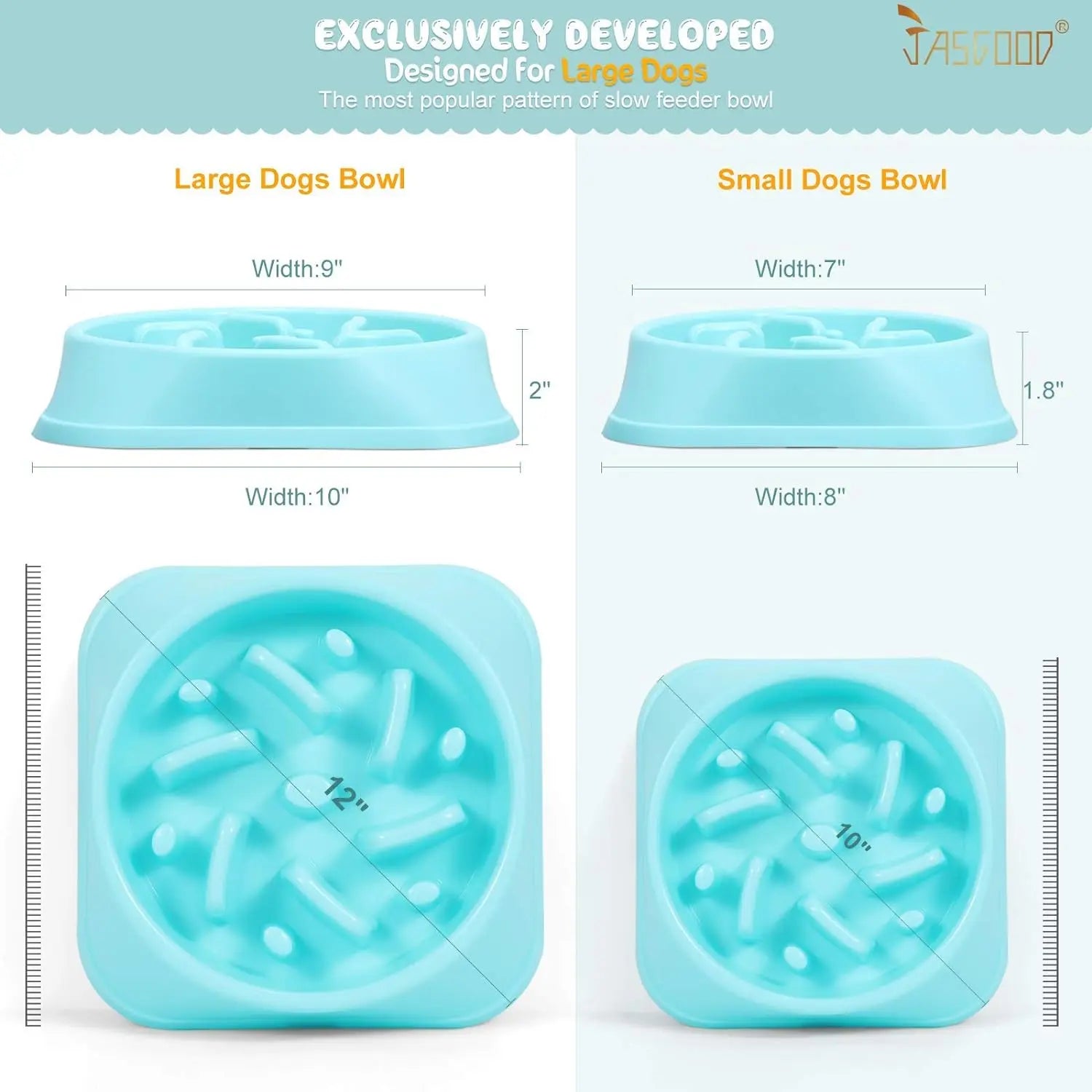 Large Dog Slow Feeder Bowl, Food-Safe Material, Anti-Choke Puzzle Design