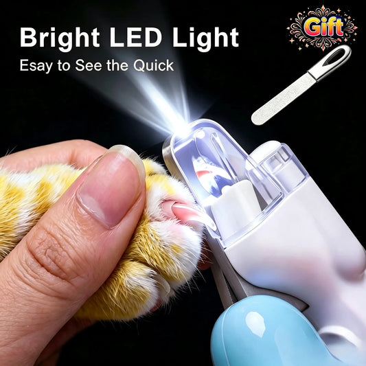 Pet Nail Clipper with LED Light, Dog Nail Trimmer, Pet Grooming Supplies Claw Trimmer Safe Guard to Avoid Overcutting the Quick for Dogs, Cats, Rabbits, Sharp Stainless Steel Blades