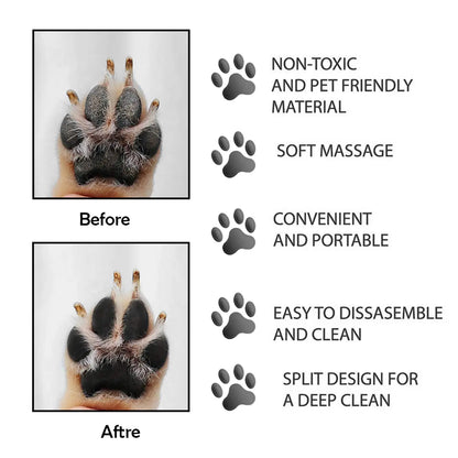 Portable Silicone Pet Paw Cleaner with Grooming Brush – 2-In-1 Travel Paw Washer for Small & Medium Dogs and Cats